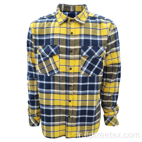 Chemise à plaid décontractée à flanelle épaisse vintage personnalisée